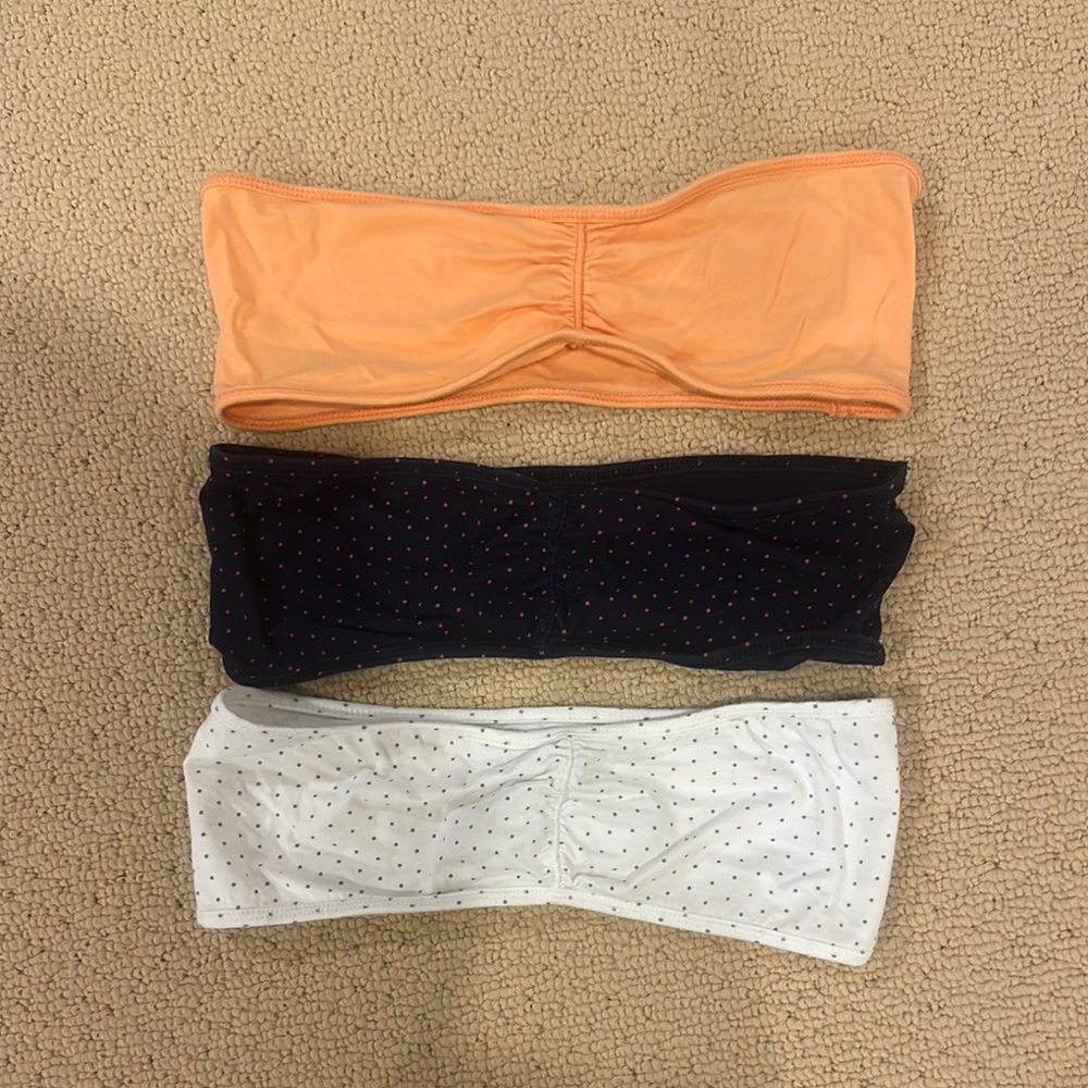 Bundle of three bando tops/bras
